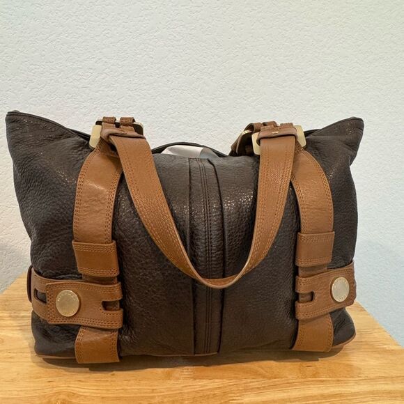 Michael Kors Two-Tone Tote Bag with Leather Accents and Metal Hardware Vintage - Picture 1 of 6